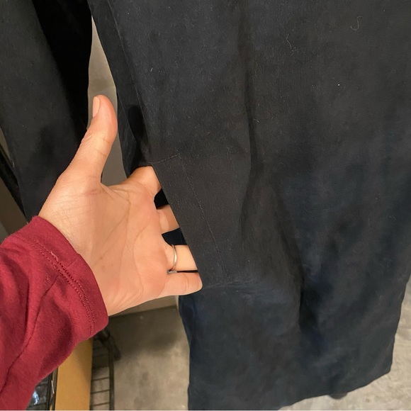 Carol Cohen Embroidered Boho Coat black faux Suede Women’s coat pockets Jacket L - Picture 8 of 14